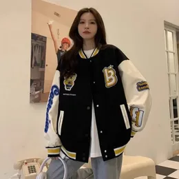 Houzhou Vintage Bomber Jacket Women Harajuku Varsity Baseball Jackets coreanos Kawaii Fashion College Opendesized Streetwear Y2K 240423