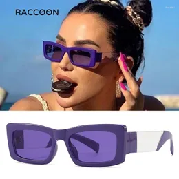 Sunglasses Vintage Small Rectangle Gradient Women 2024 Fashion Brand Purple Frame Square Sun Glasses Female Elegant Shades