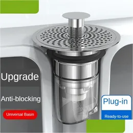 Dränerar tvättbassäng handfat läckage plug-up core presstyp dränering tillbehör anti-odla anti-blockerande silgudinna 231013 drop d dhiqa