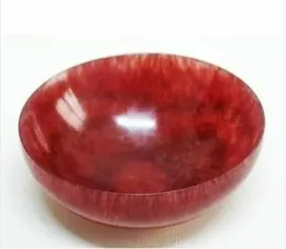 Skulpturen 10,5 cm seltene chinesische natürliche rote Jade -Schnitzte Tee Schüssel exquisite Jade Bowl Home Ornament