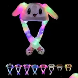 Inne domowe zapasy na imprezę tekstylną LED PA KAPER CARTOON CARTER Animal Cap for Rabbit Cat Bunny Uch Ear Ruchy Hats Adt Kids Christmas Winter Dhqqf