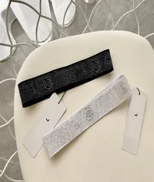 2Colors Luxury Designer 3D LOGO Pannband Black White Brand Letter Print Elastic pannband för kvinnor och män Fashion Hair Bands For5446053