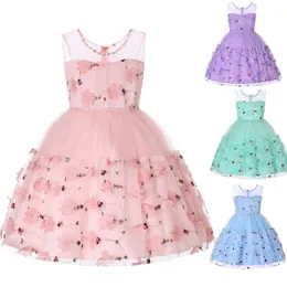 Designer Kids 'Formal 2019 Flower Girl Dresses 3D Floral Appliques Flores artesanais Borno