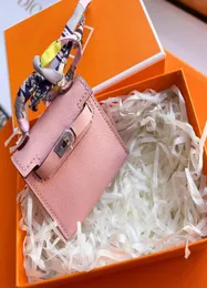 Роскошные женские сумочка украшение подлинное корова кожаная кожаная клавиша Mini Bag Accessories Fashion Made Keyring Fine Gift7876171