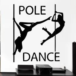 Klistermärken dansstudio vinyl vägg decall pole dans sexiga flickor utan kläder passion dansare konst väggmålning bardekoration