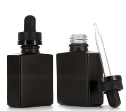 30ml Black Frosted Glass Liquid Reagent Pipette Dropper Bottles Square Essential Oil Perfume Bottle Smoke oil e liquid Bottles EWD2457163