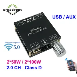 アンプBluetoothCompatible 2*50W 2*100W AUX TPA3116デジタルパワーアンプボード2.0 CHステレオホームミュージックワイヤレスモジュールオーディオアンプ