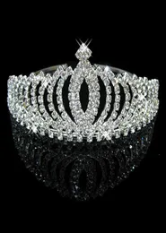 Clipes de cabelo Barrettes GetNoivas Rhinestone Crown Women Women Silver Tiara Luxury Fand Handmade Band Bride Wedding Jewelr6809096