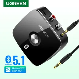 Kit Ugreen Bluetooth RCA Receiver 5.1 Aptx HD 3.5mm Jack Aux Wireless Adapter Music for TV Car 2rca Bluetooth 5.0 Audio Receiver