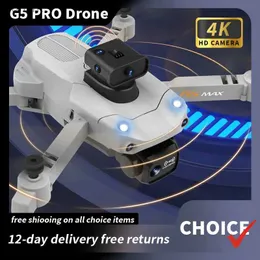 Drones RNABAU G5 G Brushless Drone Professional HD ESC 4K Dual Camera Avoidance Optical Flow Positioning Racing Drone Childrens Gift WX