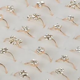 Ringos de cluster 10pcs Cristal vintage para mulheres garotas da moda boêmia Cross Bow Flor Wave Jóias de noivado de casamento de dedos