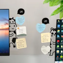 1PCS漫画動物便利なメモボードコンピューターサイドメッセージボードKawaiiモニターメモボード学用品