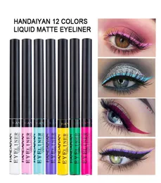 Handaiyan 12 Color Eyeliner à prova d'água sexy Eyeliner líquido preto Ferramenta de maquiagem de maquiagem de maquiagem cosmética para olho6928420