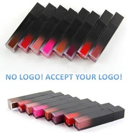 Inget Brandblack Square Tube Lip Gloss Metal Liquid Customized Matte Lipstick Acceptera din LOGO1744839