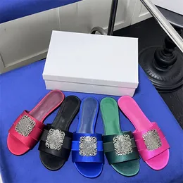 Sandali estivi pantofole e scarpe da design di diamanti Donne di alta qualità Scarpe pianeggianti di albicocche nere sandali alla moda sandali sandali 35-42 designer di sandalo