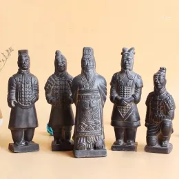 Miniatures 16cm high pottery clay material Artificial Emperor Qin's Terracotta Warriors pottery clay handicrafts ornaments