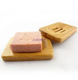 300st Natural Wood Bamboo Soap Dish Tood Soap Tray Holder Lagring Soap Rack Plate Box Container för badduschplatta badro9680116