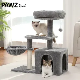 Scratchers H70cm/80cm małe mieszkanie z drzewa kotów z naturalnym Sisalcovered Post dla kotka dla kotka w pomieszczeniach dużych górnych padaczach