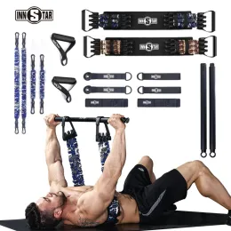 Messen Innstar Home Gym Workout Set Bench Press Resistance Bands Deadlift Squat Elastic Band Elastico con attrezzatura da allenamento da bar