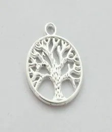 100pcs Silver Plated Life of Tree Round Charm Pendents A12816sp36005852637931