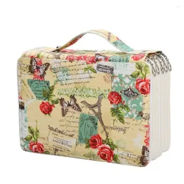 Storage Bags 255 Slots 5 Layers Pencil Case School Pencilcase Flower Color Large -capacity Box Painting Pen Bag Zipper