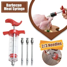 Grills Meat Injector Syringe with 2/3 Stainless Steel Needles Marinade Flavor Injector for BBQ Grill Turkey Injector Kit Kitchen Tools