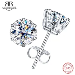 Stud Earrings AnuJewel 1-2cttw D Color Moissanite 925 Sterling Silver 18K Gold Plated For Women Jewelry Gifts Wholesale