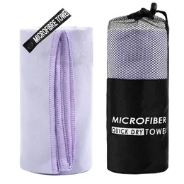 Microfiber Travel Handdukar Snabbtorkningshandduk med bärväska och Quicksnap Hang Loop för Camping Beach Gym Backpacking 240506