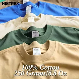Herren-T-Shirts 100 schweres Baumwoll-T-Shirt für Männer Womenshort Slve Plain Topsolid übergroß