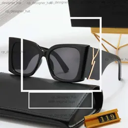 여성과 남성 디자이너 편지를위한 YSL 고급 선글라스 YSLSS 로고 Y SLM6090 같은 스타일 안경 클래식 고양이 눈 좁은 프레임 나비 안경 상자 2208