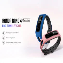 Armbands Honor Band 4 Running Running Posture Monitoring Two Wearing lägen Vattenresistent upp till 50 meter SixAxis Sensor Running Guide