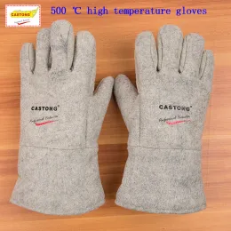 Guanti Castong 500 gradi guanti ad alta temperatura aramide + foglio di alluminio guanti a prova di fiamma antiscalding proteggere i guanti