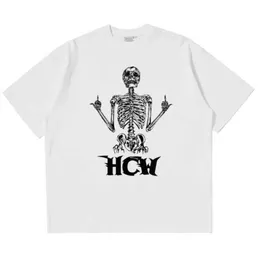 Koszulki męskie Y2K T Shirt HARAJUU HIP HOP RETRO GOTHIC SKULL GRAFIC DRUKOWANIE ZAKREDNIE TOPS MĘŻCZYZNA KOBIETA 2023 NOWA PUNK ROCK T-shirt Strtwear T240506