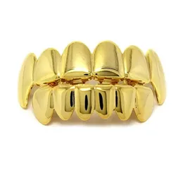 New Hip Hop Gold Gold Grillz Bottom Bottom Grills Dentals Boca de dentes punk Caps Cosplay Party Tooth Rapper Jewelry Set1910562