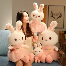 かわいいスカートウサギのぬいぐるみおもちゃカラフルなウサギ人形をなだめる小さな白いウサギ布人形誕生日プレゼント