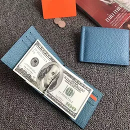 8 färger utbyggbart kreditkorts -ID Holder Mini Wallet Black äkta läder Momey Clip Case Purse 2021 Fashion Business Mens Womens SMA 2817