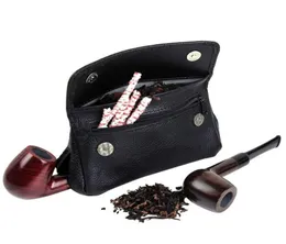 Firedog äkta läder luktbeständig väska rökning tobak rörpåse fodral väska för 2 rör manipuler filterverktygsrengöring bevara färskn9571001