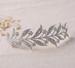 Leaf Flowers Crystal Bridal Hair Pieces Alloy Po S Wedding Tiaras Crowns Leaves Bridal Headband DIY Rose Gold Silver3657310