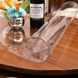 Yastık 1.0 mm PVC masa örtüsü yuvarlak şeffaf tablo film koruma ped masası paspas yumuşak cam masa yemek masası nem geçirmez