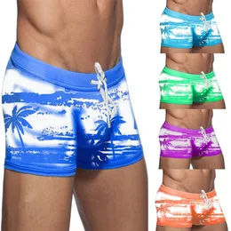 Swimwear maschile 2024 pantaloni angolari piatti da uomo sexy da uomo ad angolo piatto alla moda in pizzo di nuoto casual a 5 punti