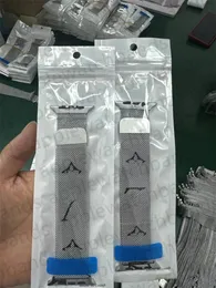 Apple Watch Ultra Series 9 8 7 6 5 SE 49mm 41mm 45mm 44mm 42mm 스테인리스 스틸 금속 스트랩 자기 스포츠 밴드를위한 Milanese Loop Strap Designer Apple Watch Band