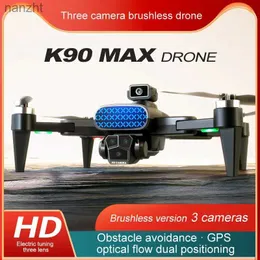 Drones New K9Max Mini Drone 4K Professional Three Camera Wide Angle Optical Flow Localization Four way Obstacle Avoidance RC Four Helicopters WX