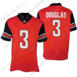 Koszulki uniwersyteckie Nowe NCAA Liberty Flames koszulki piłkarskie 3 Demario Douglas College Jersey Red Size Młodzieżowe 2590