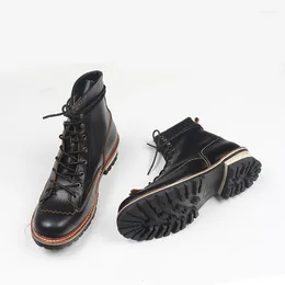 Casual Shoes P001 Men's Genuine Cow Leather Motorcycle High Heel Rider Footwear Cowhide Good Quality Goodyear Welted Boots