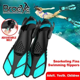 Snorkel Fins Adjustable Swim Flippers Travel Size Short Swimming Open Heel for Snorkeling Diving Child Kid Adult Men Women 240425