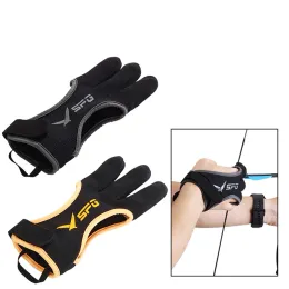 Handskar 1 st utomhus 3 fingerbågskytte handskar ergonomisk design förtjockad justerbar icke -slipskydd bågskytte tillbehör