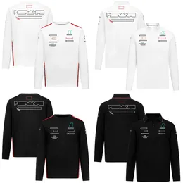 F1チームポロシャツ長袖Tシャツフォーミュラ1レーシングファン通気性スポーツTシャツ男子女性カジュアルクルーネックジャージートップ