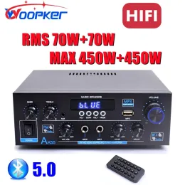 Kit Woopker AK55 Bluetooth amplificador HiFi Digital Sound Amp Channel 2.0 para carro em casa Karaokê 110V/220V MAX 450W+450W Subwoofer