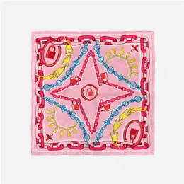 Tergem de lenço de seda lenço de pista de cadeia de trancas de lenços quadrados envoltem bandana pequenos hijabs de seda foulards amarre a cabeça da cabeça Neckerchief 53cm 240430