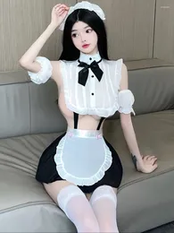 Vestidos casuais doces garotas fofas de manga curta mini vestido cosplay maid uniforme